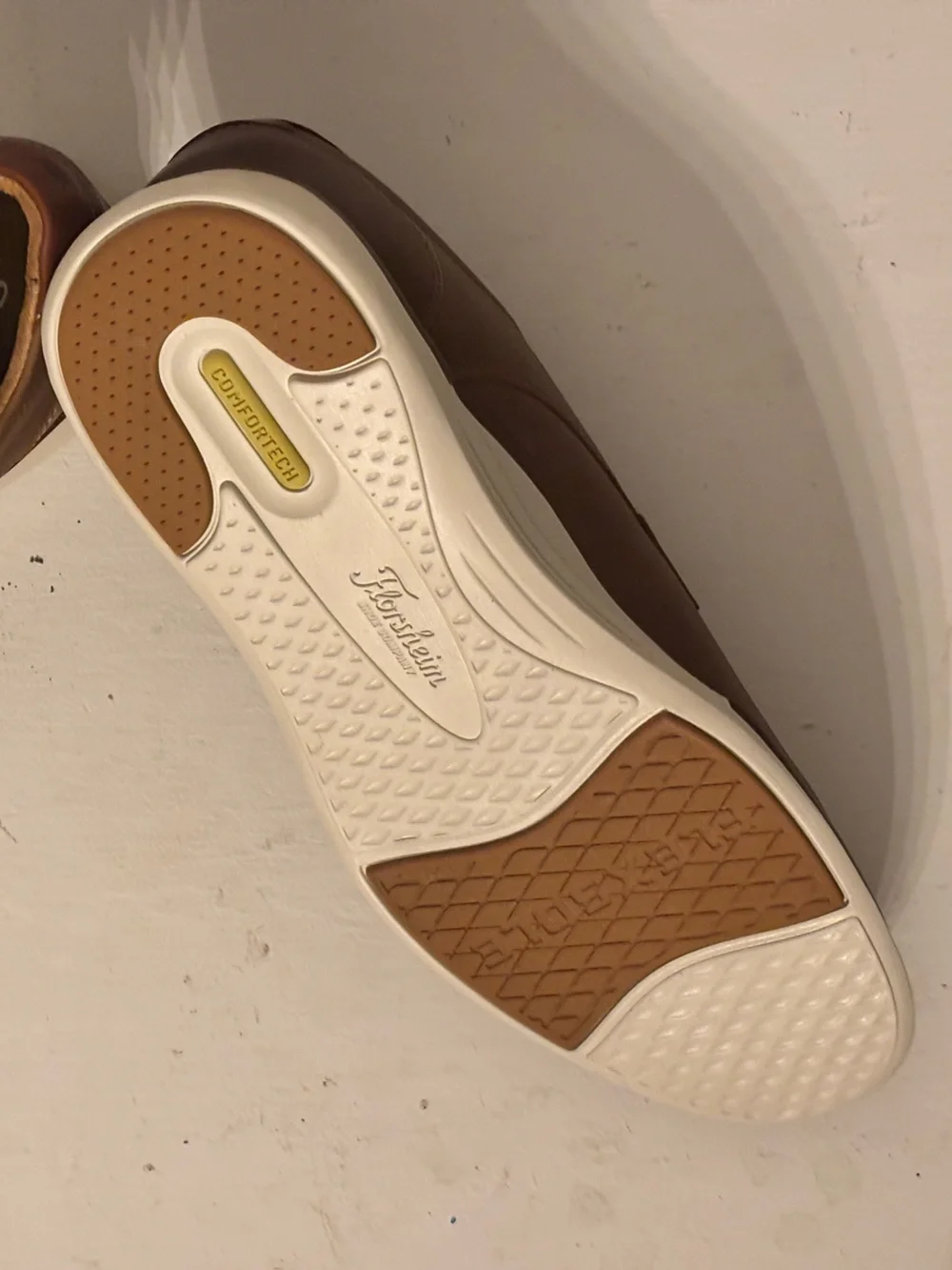 Florsheim Tan Leather Derby Lace-Up Shoes